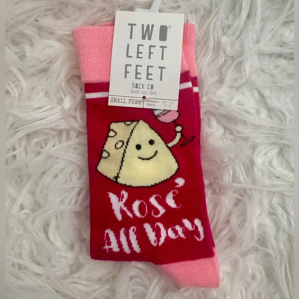 🍓6/$15🍓 NWT Women’s Rosé & Cheese Socks “Rosé All Day”